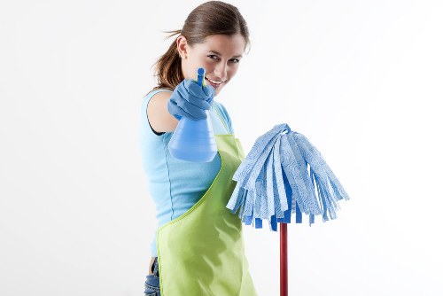 Professional window cleaning in Westminster on a city property