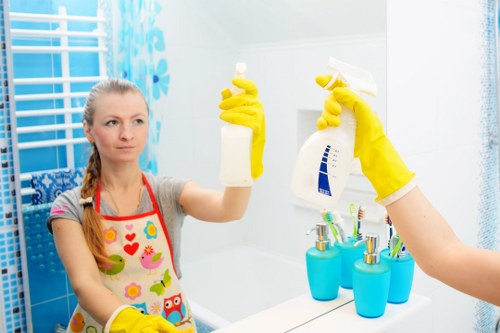 Professional cleaner in Westminster maintaining a tidy London home