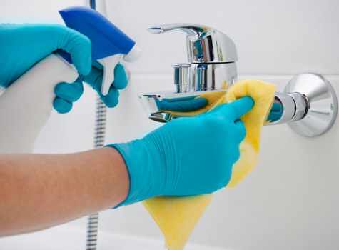 Westminster office cleaning team disinfecting shared workspace