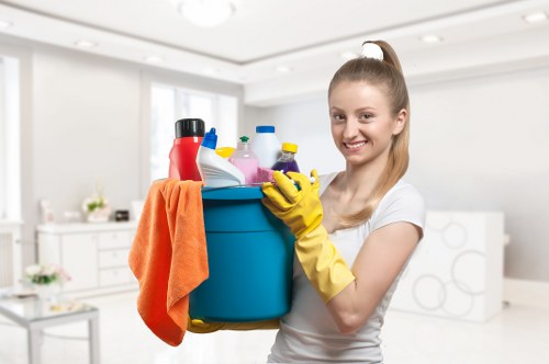 Cleaning team in Westminster handling deep cleaning tasks in a kitchen