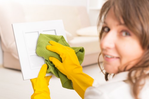 Experienced cleaner in Westminster working in a modern office